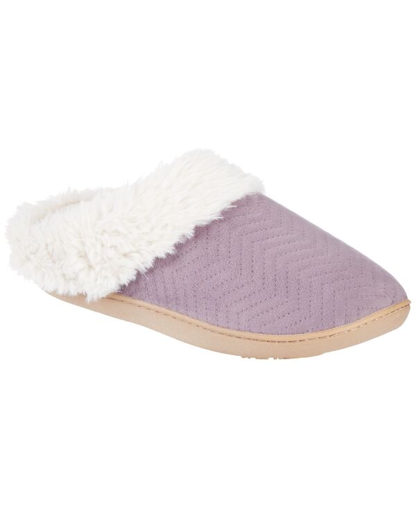 アイソトナー レディース シューズ サンダル キルティング Isotoner Signature Women Quilted Chevron Velour Slippers Delphinium