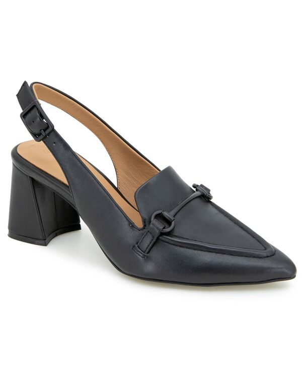 ジェントルソウルズ レディース シューズ パンプス なめし革 Gentle Souls Women\u0027s Dawson Pointed Toe Leather Slingback Pumps Black Leather 黒いこと