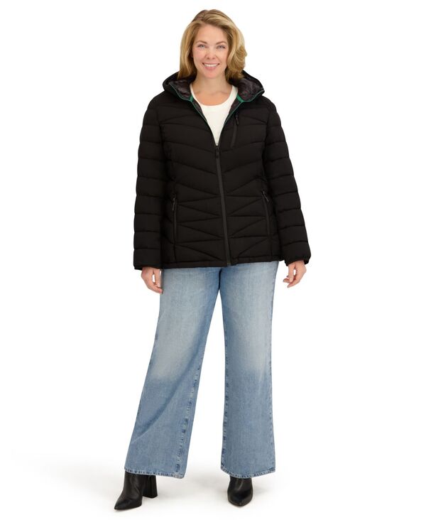 ナウティカ レディース アウター ジャケット・ブルゾン プラスサイズ コート Nautica Plus Size Zip Front Short Packable Coat Black ブラック
