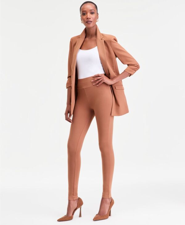 アイ.エヌ.シー インターナショナル コンセプト レディース ボトムス カジュアルパンツ レギンス ニット I.N.C. International Concepts Women's High-Rise Pont-Knit Leggings Brown Saira ブラウン