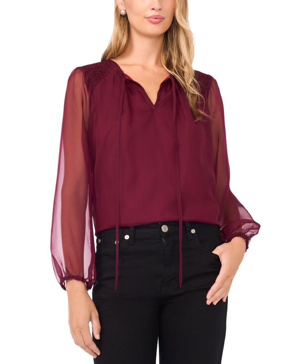 ヴィンスカムート レディース トップス シャツ Vネック バルーンスリーブ Vince Camuto Women's Balloon Sleeve V-Neck Top Boysenberry
