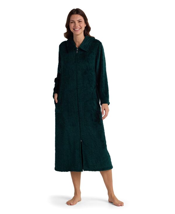 ミス エレーン レディース アンダーウェア ナイトウェア Miss Elaine Women's Collared Long Robe Emerald エメラルド
