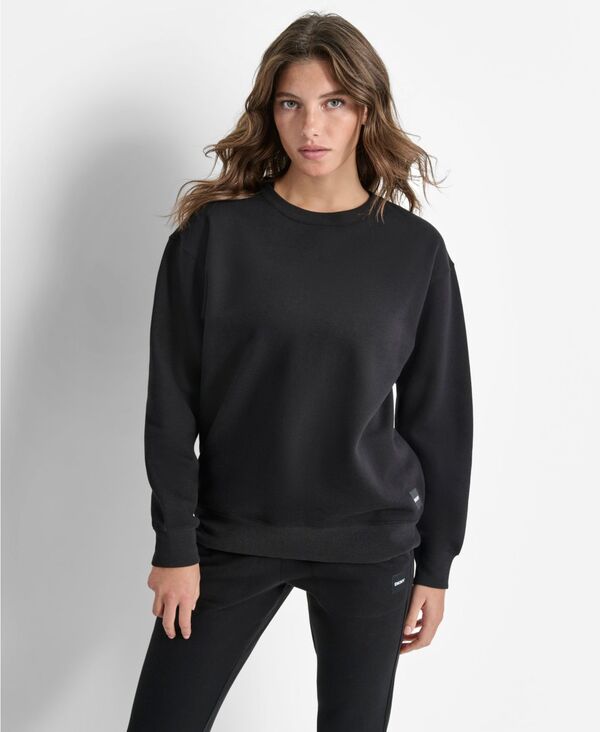 ダナ キャラン ニューヨーク レディース アウター パーカー・スウェット クルーネック スウェット シャツ ロゴ DKNY Women's Tonal Logo Patch Crewneck Sweatshirt Black ブラック