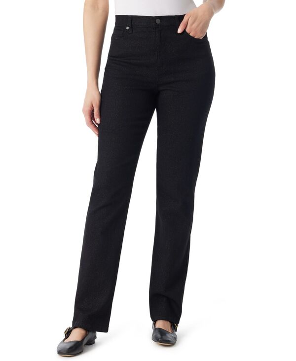 グロリアバンデービルト レディース ボトムス デニムパンツ ジーンズ Gloria Vanderbilt Women Amanda High Rise Straight Jeans Black Lurex ブラック