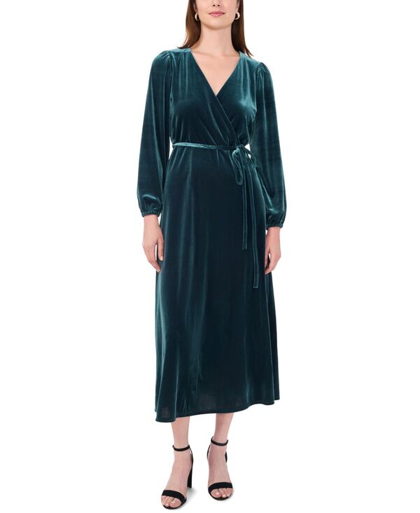 ミスク レディース トップス ワンピース プチ ベルベット MSK Petite Velvet Dress Emerald エメラルド