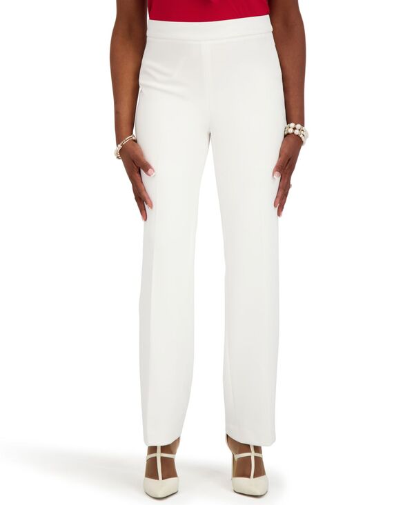 カスパール レディース ボトムス カジュアルパンツ パンツ Kasper Women's Pull-On Trousers White ホワイト
