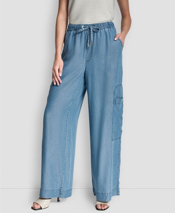 ダナ キャ�
2000
��ン ニューヨーク レディース ボトムス カジュアルパンツ パンツ DKNY Women's Patch Pocket Detail Pull-On Pants Stream Wash