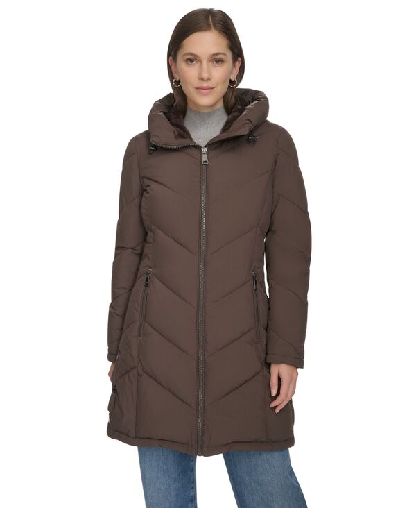 カルバンクライン レディース アウター ジャケット・ブルゾン コート Calvin Klein Women Hooded Puffer Coat Mulch