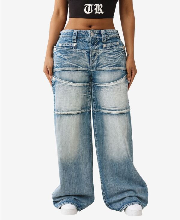 トゥルーレリジョン レディース ボトムス デニムパンツ ジーンズ True Religion Women's Jessie Super Baggy Big Jeans Light wash