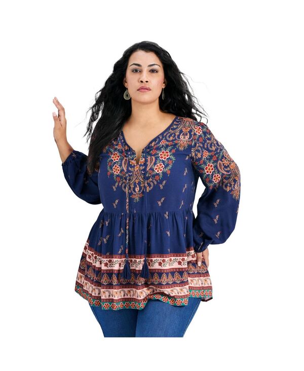 アベニュー レディース トップス シャツ プリント AVENUE Women's Kiani Boho Print Tunic Folklore