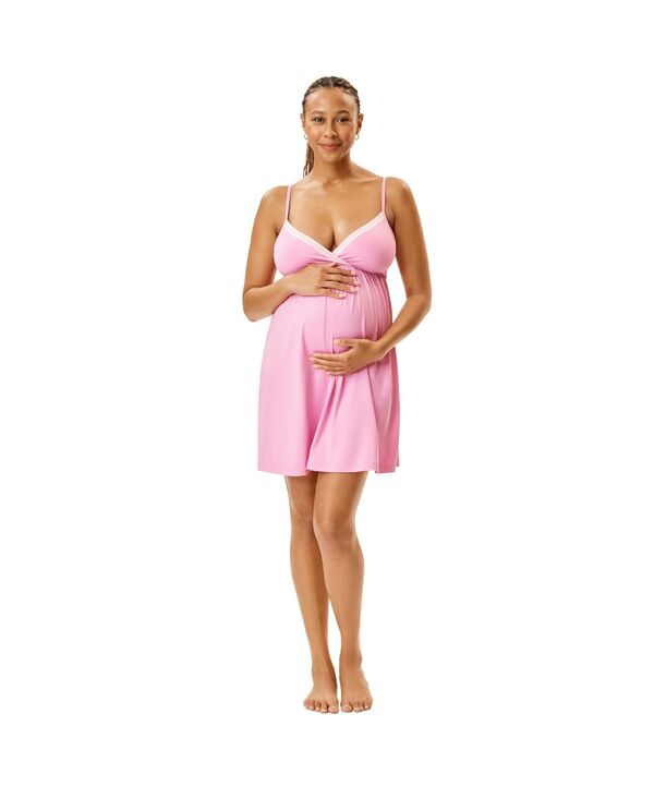 マザーフッドマタニティー レディース アンダーウェア ナイトウェア Motherhood Maternity Maternity Motherhood Nursing Sleep Chemise Cyclamen coconut milk lace trim