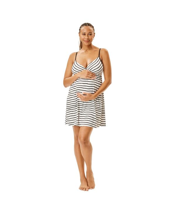 マザーフッドマタニティー レディース アンダーウェア ナイトウェア Motherhood Maternity Maternity Motherhood Nursing Sleep Chemise Perfect line/coconut milk w/ black ブラック|ReVida 店