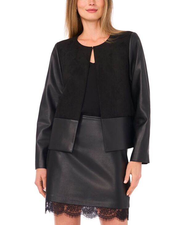 ヴィンスカムート レディース アウター ジャケット・ブルゾン ジャケット Vince Camuto Women's Collarless Jacket Rich Black ブラック