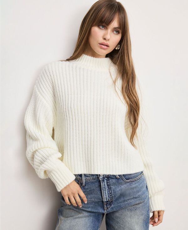 グッドアメリカン レディース アウター ニット・セーター モックネック プラスサイズ セーター ニット Good American Women's Chunky Knit Mock Neck Sweater Regular & Plus Size Ivory アイボリー 22,484円