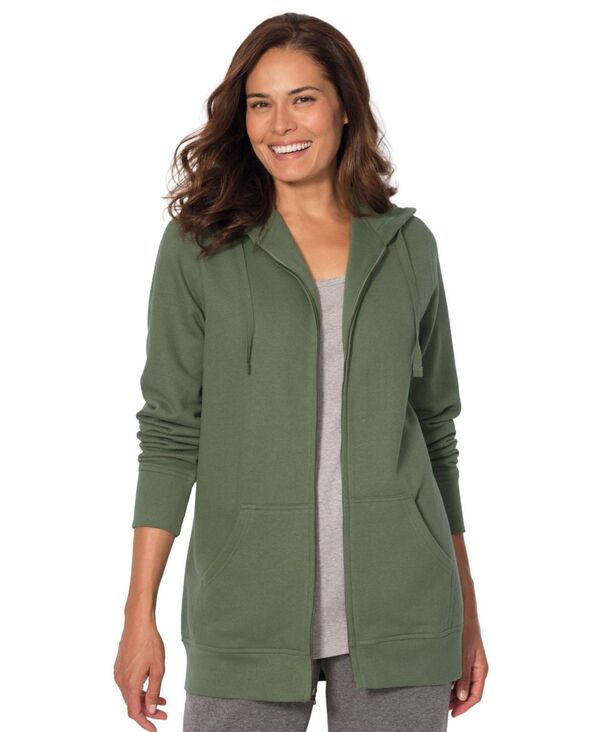 ウーマン ウィズイン レディース アウター パーカー・スウェット プラスサイズ フリース パーカー Woman Within Plus Size Within Better Fleece Zip-Front Hoodie Olive green グリーン