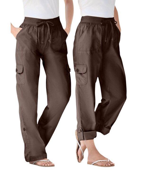 ウーマン ウィズイン レディース ボトムス カジュアルパンツ カーゴパンツ キャップ Woman Within Women's Within Convertible Length Cargo Pant/Capri Chocolate チョコレート