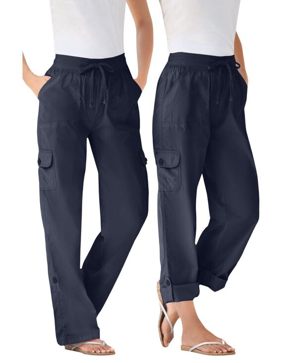 ウーマン ウィズイン レディース ボトムス カジュアルパンツ カーゴパンツ キャップ Woman Within Women's Within Convertible Length Cargo Pant/Capri Navy ネイビー