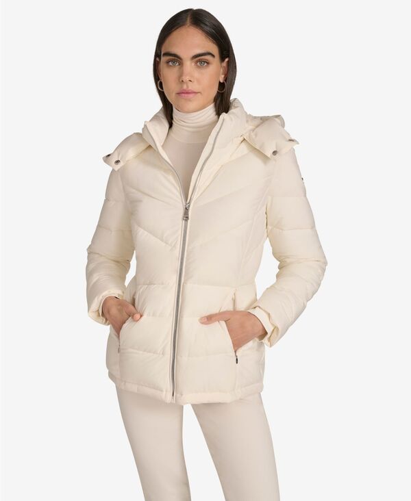 カルバンクライン レディース アウター ジャケット・ブルゾン ジャケット Calvin Klein Women Short Zip Front Puffer Jacket Warm Cream クリーム