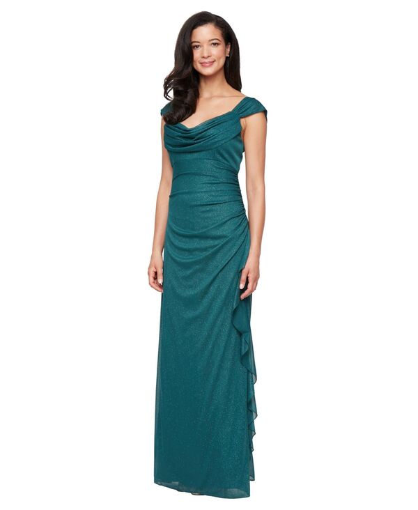 アレックスイブニングス レディース トップス ワンピース プチ Alex Evenings Petite Cowl Neck Long Dress Pine