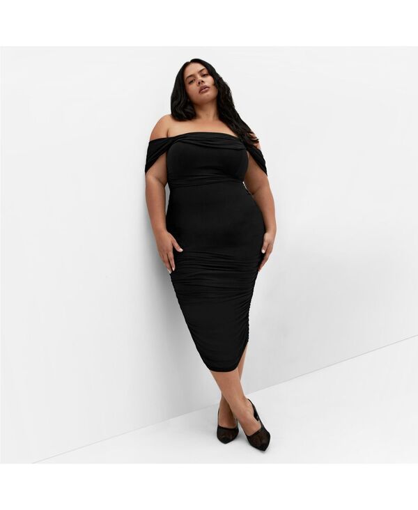 シティーシック レディース トップス ワンピース ギャザー CITY CHIC Women's Jazmin Ruched Dress Black ブラック 15,735円