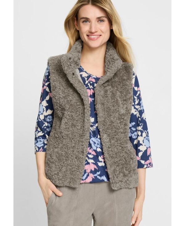 オルセン レディース アウター 上衣・上衣 限りない Olsen Women\u0027s Outdoor Teddy Vest Dark taupe トープ