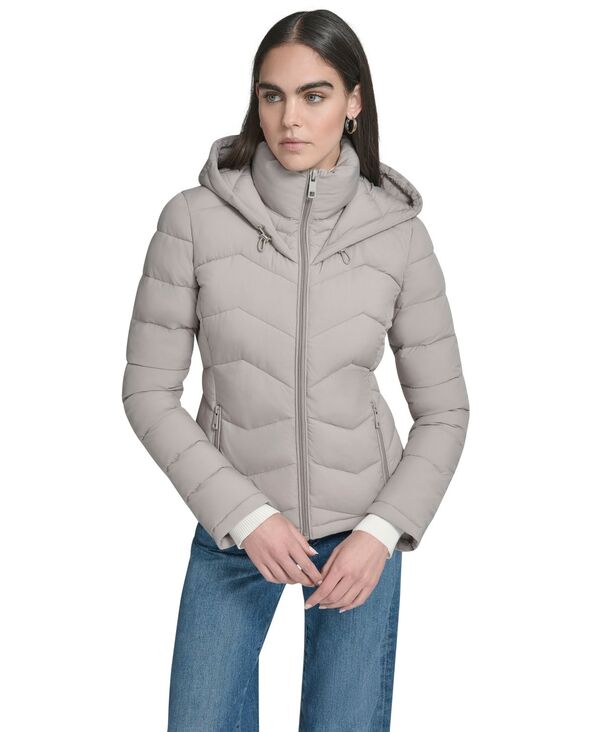 カルバンクライン レディース アウター ジャケット・ブルゾン コート Calvin Klein Women Short Zip-Up Hooded Puffer Coat Atmosphere