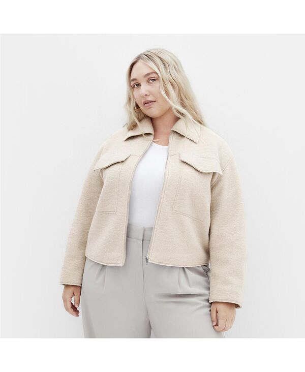 シティーシック レディース アウター ジャケット・ブルゾン ジャケット CITY CHIC Women Boucle Zip Front Jacket Taupe トープ