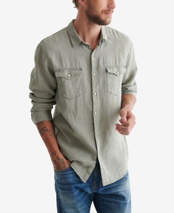 割引発見 ラッキーブランド メンズ シャツ トップス Men S Western Shirt Washed Gray 種類豊富な品揃え Perrysoft Fr