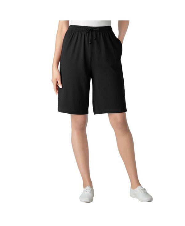 ウーマン ウィズイン レディース ボトムス ハーフパンツ・ショーツ プラスサイズ ニット Woman Within Plus Size Sport Knit Short Black ブラック
