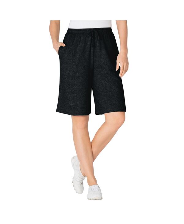 ウーマン ウィズイン レディース ボトムス ハーフパンツ・ショーツ プラスサイズ ニット Woman Within Plus Size Sport Knit Short Heather charcoal チャコール