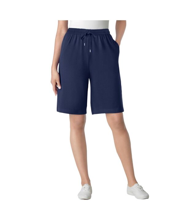 ウーマン ウィズイン レディース ボトムス ハーフパンツ・ショーツ プラスサイズ ニット Woman Within Plus Size Sport Knit Short Navy ネイビー