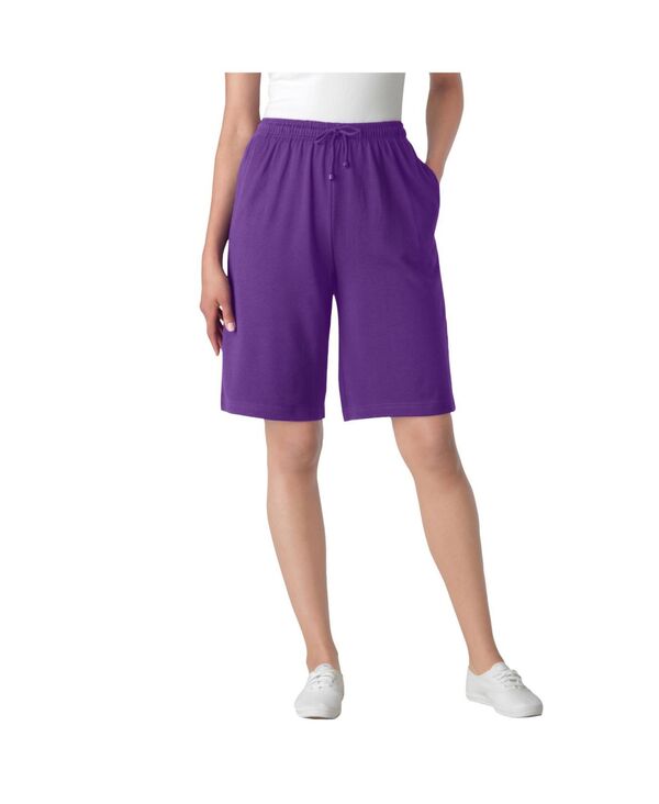 ウーマン ウィズイン レディース ボトムス ハーフパンツ・ショーツ プラスサイズ ニット Woman Within Plus Size Sport Knit Short Purple orchid パープル
