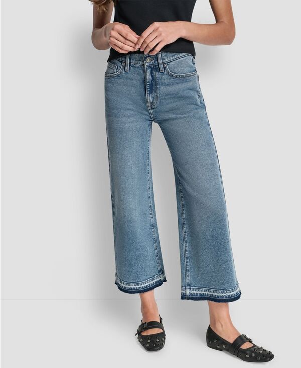 ダナキャランニューヨーク レディース ボトムス デニムパンツ ワイドレッグ DKNY Jeans Women's Mid-Rise Wide Leg Jeans Cedar Hill