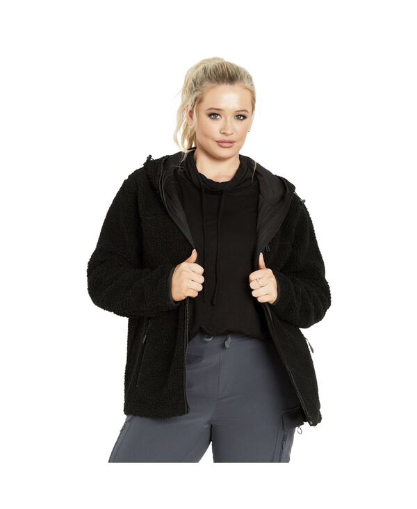 アベニュー レディース アウター ジャケット・ブルゾン フリース ジャケット AVENUE Women's Kyla Fleece Zip Front Jacket Black ブラック