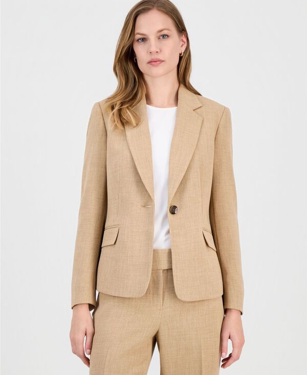 カスパール レディース アウター ジャケット・ブルゾン ブレザー Kasper Women's Notched Collar One-Button Blazer Soft Sand サンド