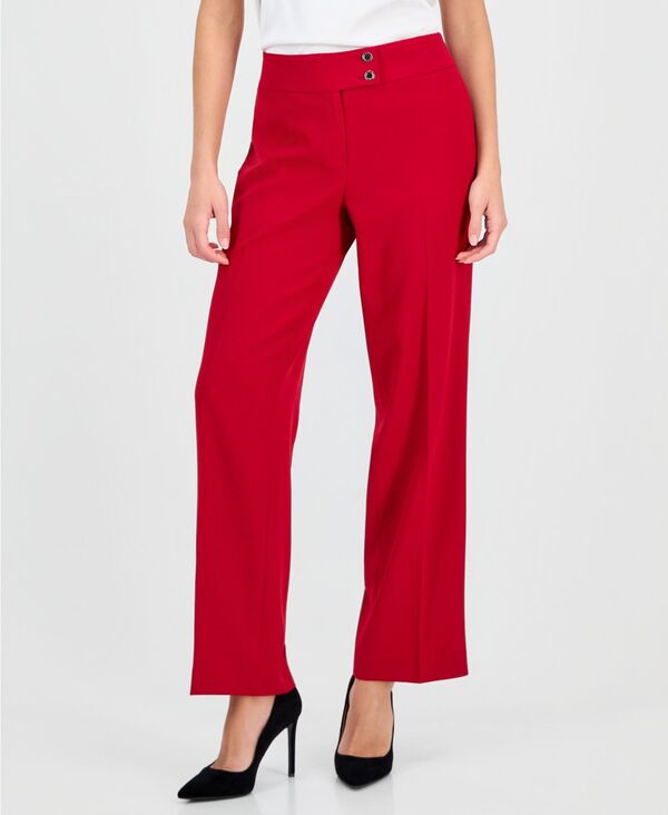 カスパール レディース ボトムス カジュアルパンツ パンツ Kasper Women's High Rise Wide-Leg Pants Fire Red レッド