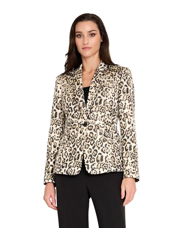 タハリエーエスエル レディース アウター ジャケット・ブルゾン プチ プリント ブレザー Tahari ASL Petite Leopard-Print Jacquard Blazer Gold Leopard ゴールド