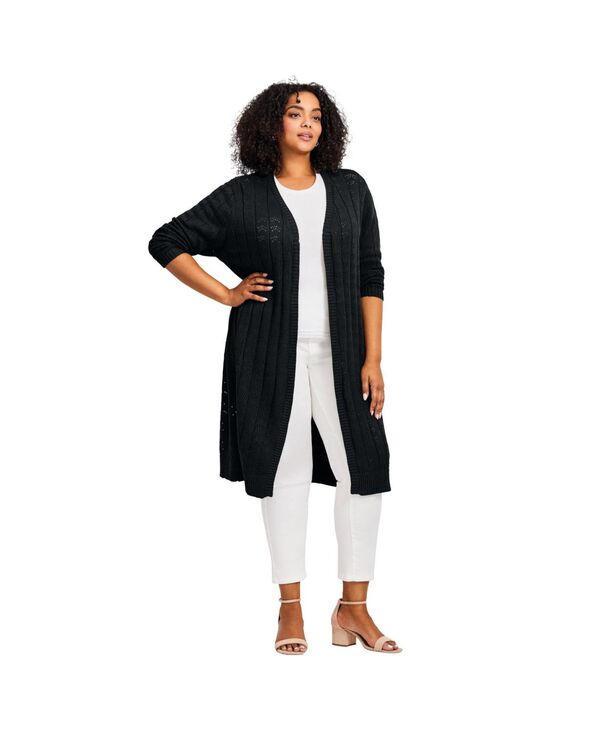 アベニュー レディース アウター ニット・セーター AVENUE Women's Pointelle Duster Black ブラック 14,386円