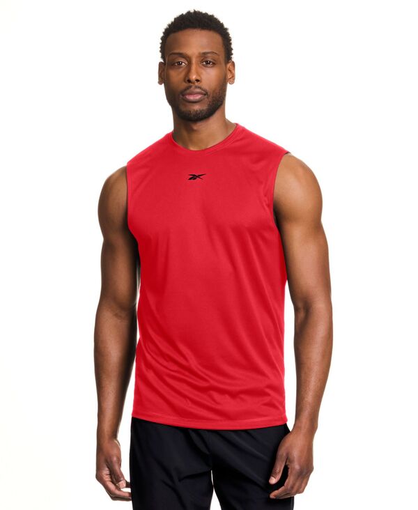リーボック メンズ トップス 貯蔵タンクいの一番 ノースリーブ ロゴタイプ Reebok Men\u0027s Sleeveless Logo Tech Tank Top Energy Red 赤いこと
