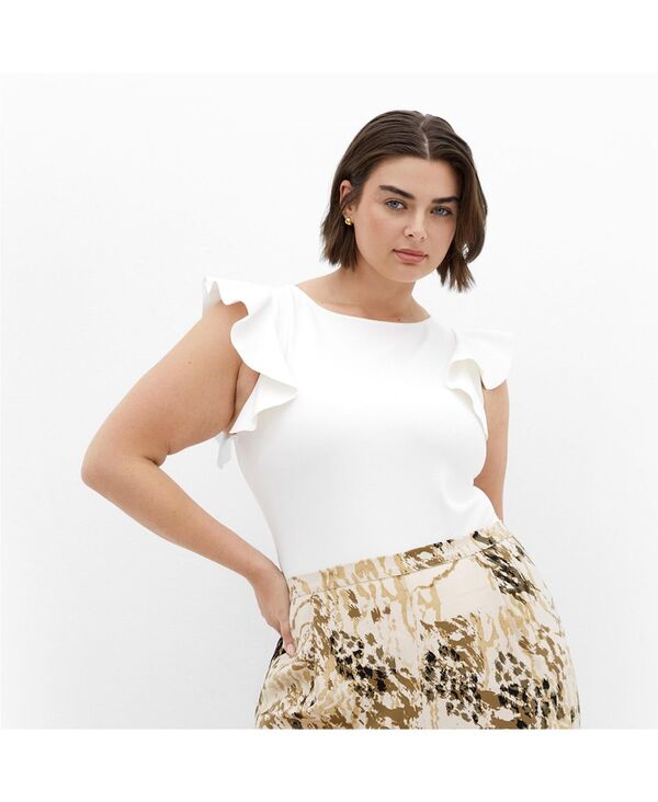 シティーシック レディース トップス シャツ プラスサイズ ボディースーツ CITY CHIC Women's Plus Size Daphne Bodysuit Cream クリーム