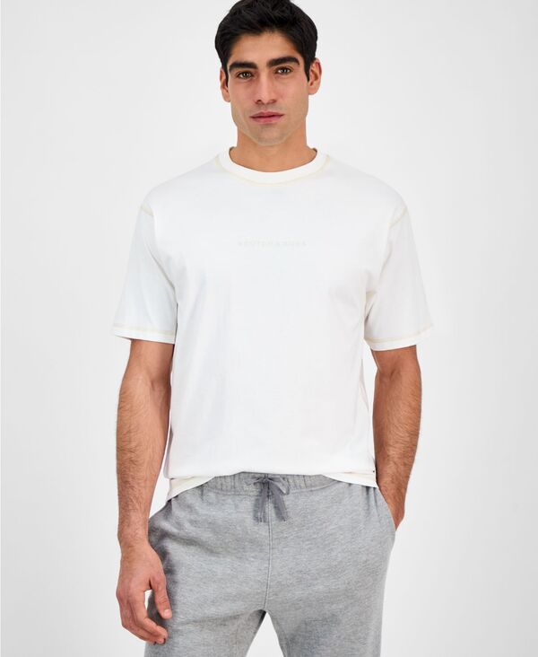 スコッチアンドソーダ メンズ トップス Tシャツ ロゴ SCOTCH & SODA Men's Corelaxed-Fit Logo T-Shirt White ホワイト|ReVida 店