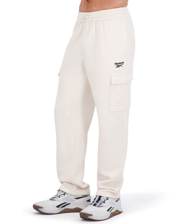 リーボック メンズ ボトムス カジュアルパンツ レギュラーフィット フリース Reebok Men's Fleece Cargo Regular Fit Pants Alabaster|ReVida 店