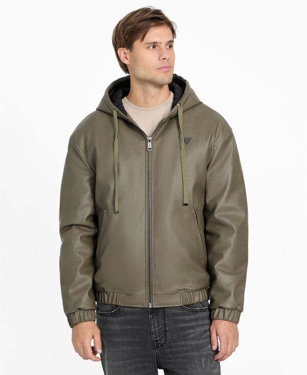 ゲス メンズ アウター ジャケット・ブルゾン GUESS Men's Hooded Full-Zip Jacket Oak Shade