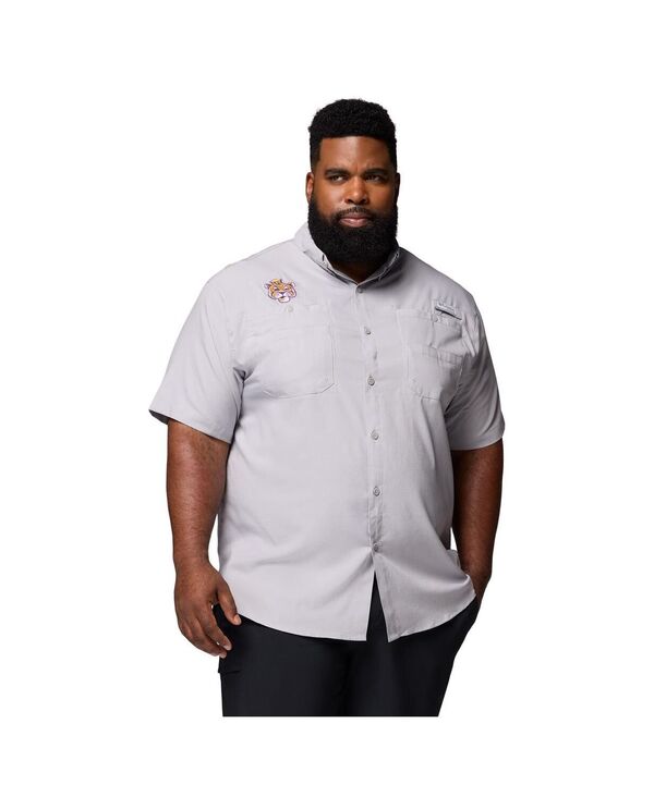 コロンビア メンズ トップス シャツ トール ダウン Columbia Men's Gray LSU Tigers Big Tall Tamiami Omni-Shade Button-Down Shirt Gray グレー