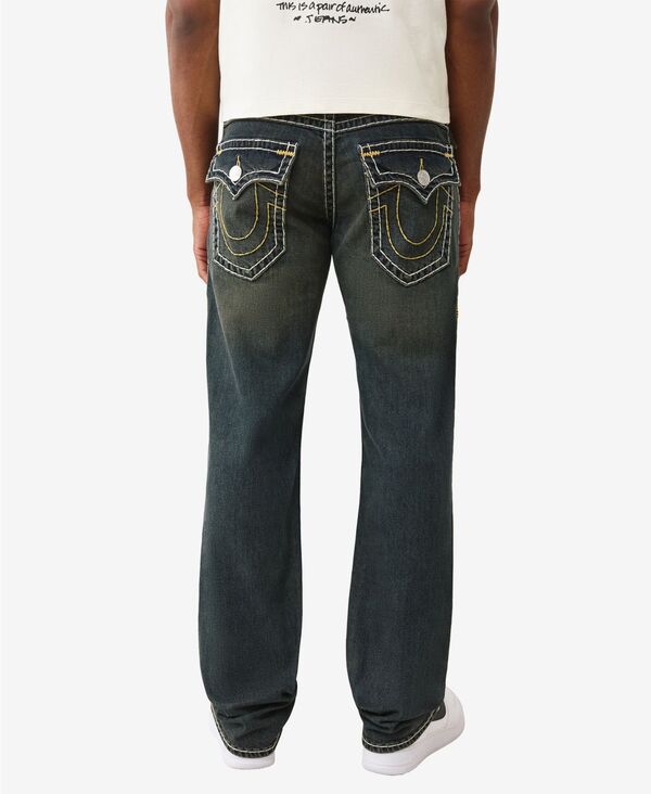 トゥルーレリジョン メンズ ボトムス デニムパンツ ジーンズ True Religion Men's Ricky Super T-stitching Jeans Greenlandark Wash