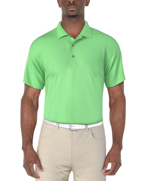 ピージーエーツアー メンズ トップス ポロシャツ メッシュ PGA TOUR Men's Airflux Solid Meshort Sleeve Golf Polo Shirt Spring Bud