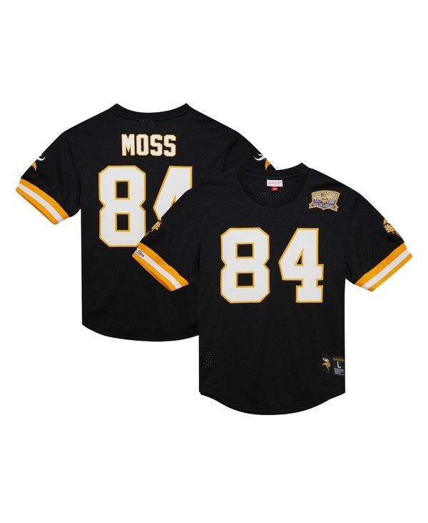 ミッチェル&ネス メンズ トップス シャツ メッシュ Mitchell & Ness Men's Randy Moss Black Minnesota Vikings Retired Player Name Number Mesh Top Black ブラック