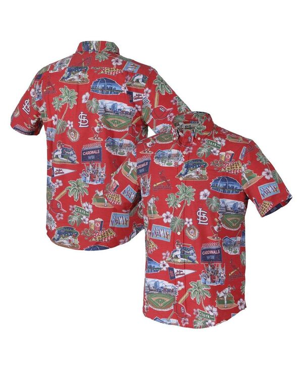 レインスプーナー メンズ トップス プルオーバー Reyn Spooner Men\u0027s Red St. Louis Cardinalscenic Tri-Blend Performance Button-Up Top Red 赤いこと
