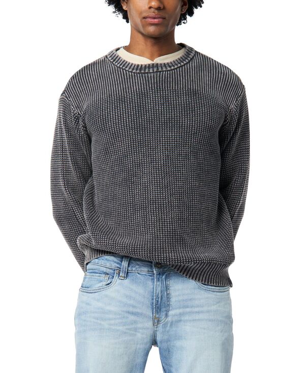バッファロー・デイビッド・ビトン メンズ アウター ニット・セーター クルーネック Buffalo David Bitton Men's Washy Textured Knit Crewneck Sweater Gray グレー