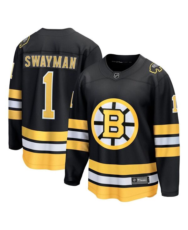 ファナティクス メンズ トップス シャツ ジャージー Fanatics Men's Jeremy Swayman Black Boston Bruins Home Breakaway Player Jersey Black ブラック